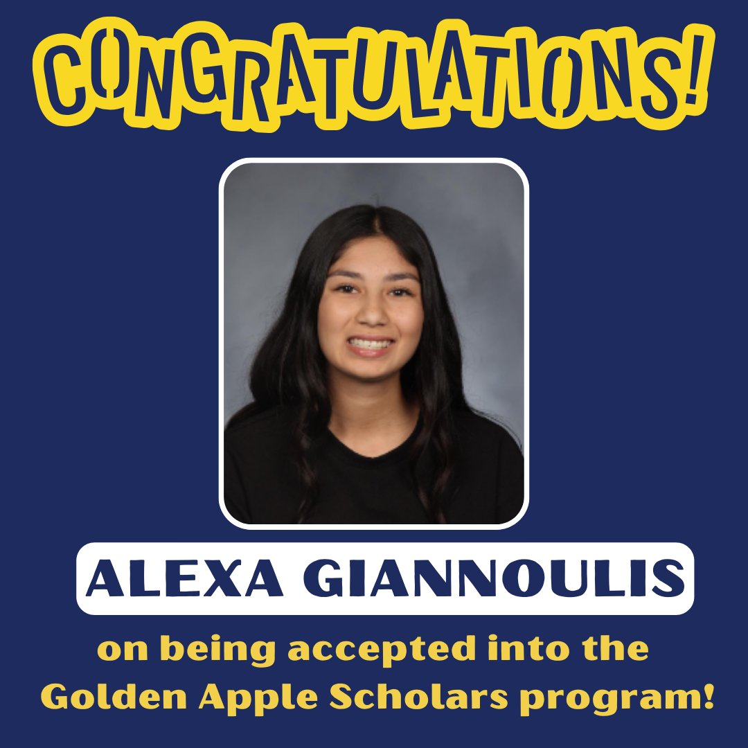 Congrats 2 East Leyden Senior and #EdAcademy student Alexa Giannoulis on being accepted into the @teachgoldenapple program! Early College Stats: ⭐12 hours DC @tritoncollege ⭐4 hours DC @eiu ⭐4 industry recognized certifications related to Education #leydenpride