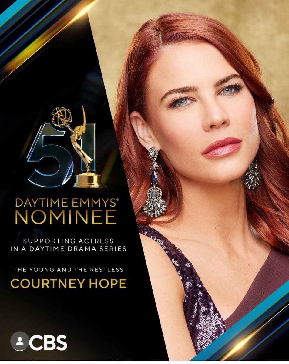 Congrats @TheCourtneyHope on your @DaytimeEmmys Nomination for Outstanding Supporting Actress in a Drama Series! #YR