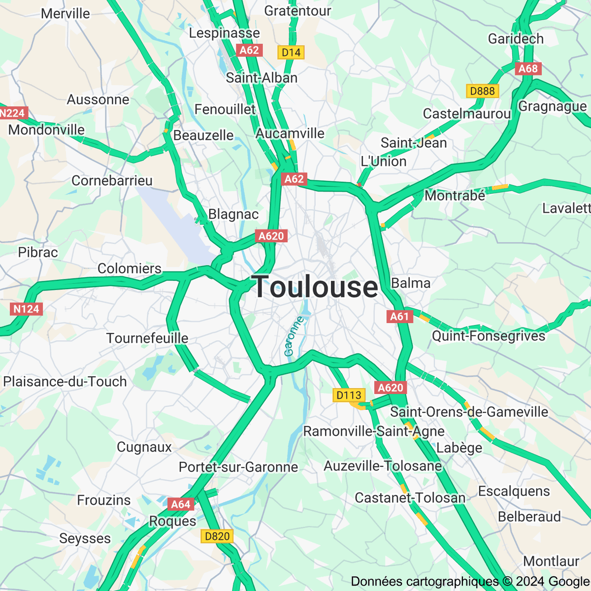 [FLASH 21:30] Trafic routier à Toulouse - toulousetrafic.com #Toulouse #ToulousePeriph #InfoTrafic