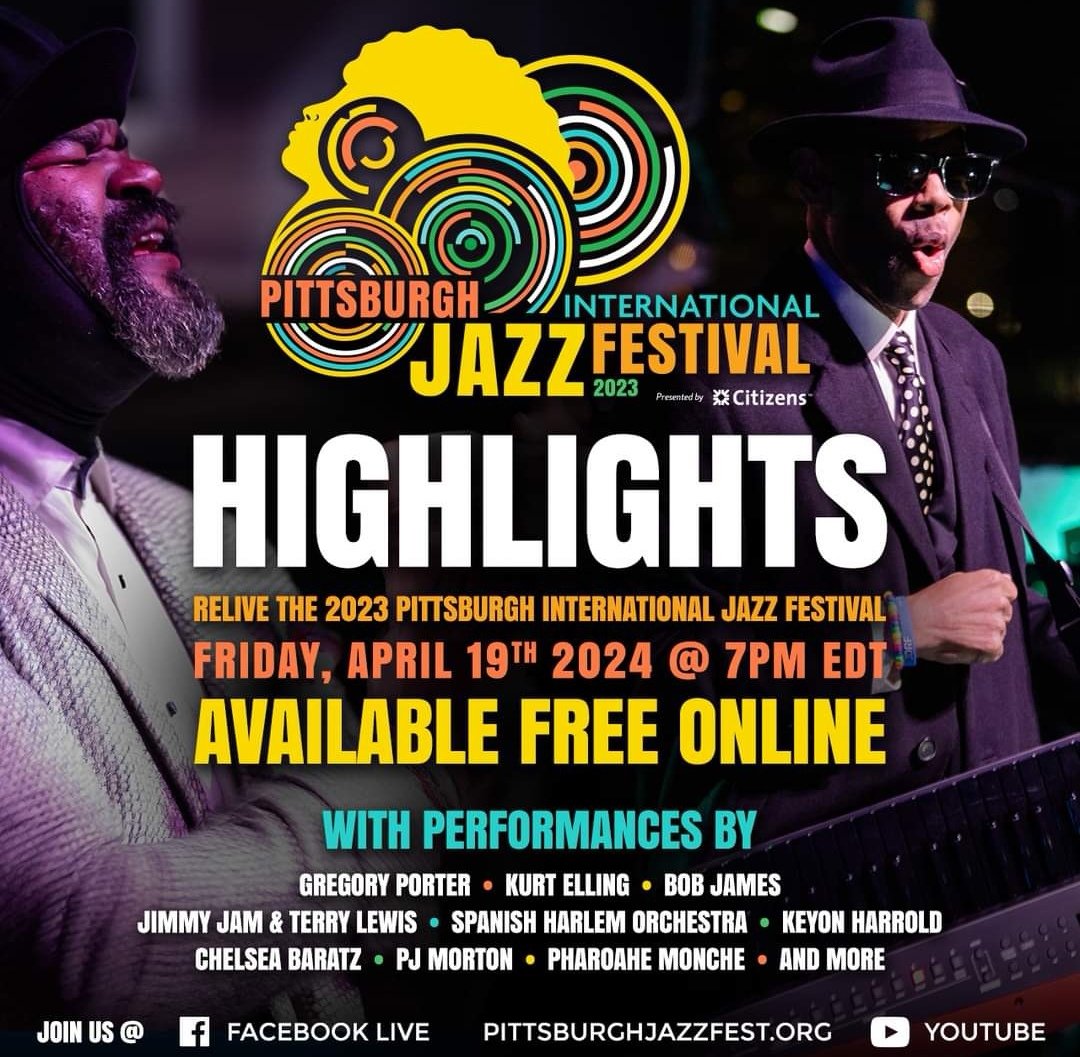 AVAILABLE TO VIEW FREE ONLINE 48 HRS ONLY FROM TONIGHT 
Pittsburgh International Jazz Festival will stream highlights from their 2023 festival including a  performance by @GregoryPorter  Starts 7PM ET (12am for UK!) and on-demand for only 48 hours. pittsburghjazzfest.org