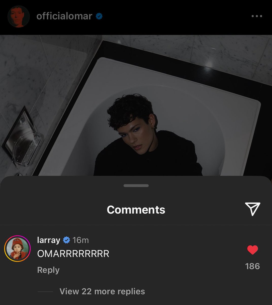 LARRAY COMMENTED ON OMAR’S IG POST