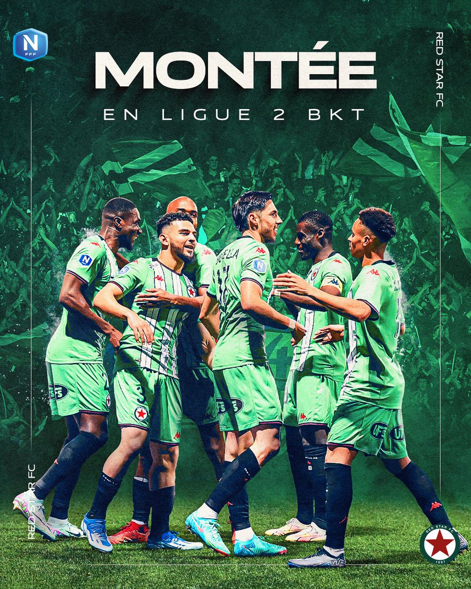 Le @RedStarFC valide sa 𝙈𝙊𝙉𝙏𝙀́𝙀 en @Ligue2BKT dès la 30e journée ! ✅🤩 Félicitations pour cette saison exceptionnelle en #NationalFFF 👏🔥