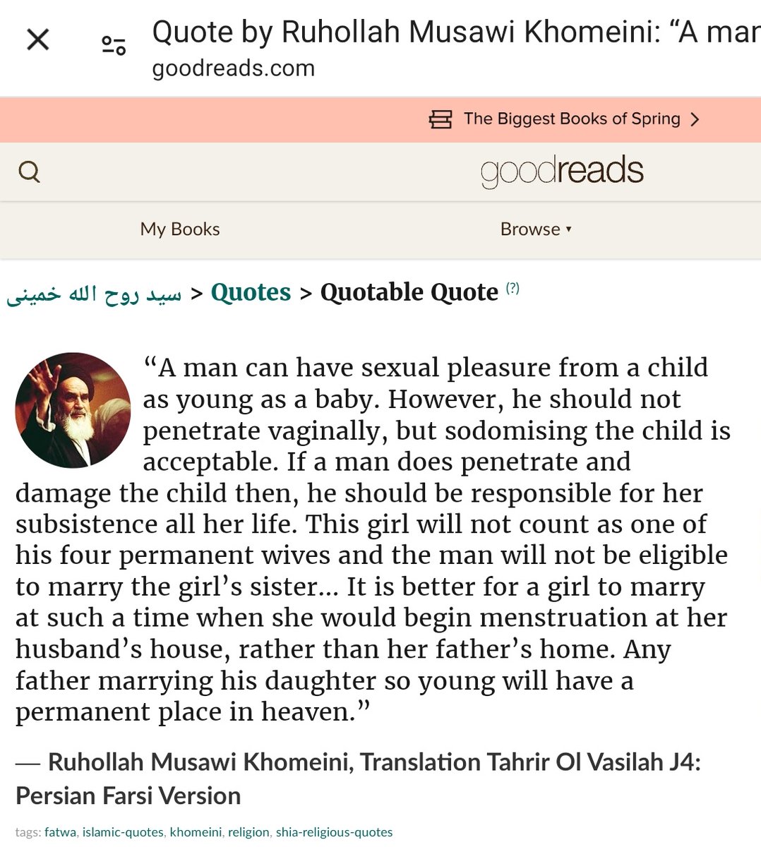 @abaskarimi66935 @REVMAXXING Even better, read the actual words from the actual book from Iran's theological and spiritual leader of the #IslamicRevolution, from his own website.  
reddit.com/r/iranian/s/55…
It's page 229 on the Khomeini's own book. Follow the link to it.