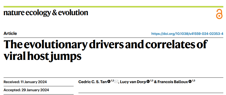 One Health - U of Guelph (@onehealthuofg) on Twitter photo In this article, Tan et al. employed a comprehensive suite of network and phylogenetic analyses to investigate the evolutionary mechanisms underpinning recent viral host jumps. Surprisingly, humans are as much a source as a sink for viral spillover events: tinyurl.com/mr2snjae In this article, Tan et al. employed a comprehensive suite of network and phylogenetic analyses to investigate the evolutionary mechanisms underpinning recent viral host jumps. Surprisingly, humans are as much a source as a sink for viral spillover events: tinyurl.com/mr2snjae