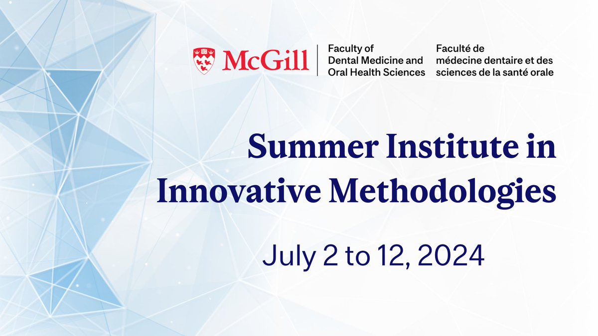 Don't miss the 2024 Summer Institute in Innovative Methodologies! Register before June 7 and save 10%; register for two courses and save 12% on the second course. For more details and to register 👉 mcgill.ca/x/3tQ @McGillFamMed