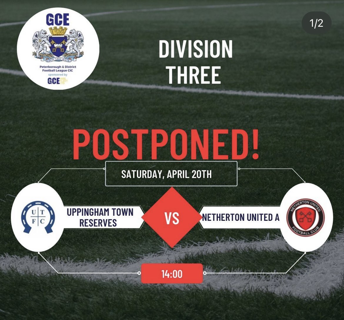 Unfortunately the Reserves home game against @NethertonUtdFC A has been postponed due to the other team being unable to raise a side. #utfc ⚽️⚽️