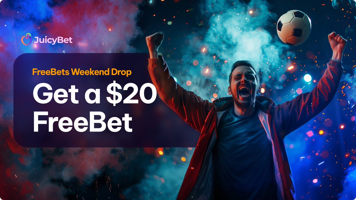 YourJuicyBets's tweet photo. Today is Friday, and what does that mean? FreeBets Weekend Drop! 🔥

Place a bet this weekend and unlock GUARANTEED #FreeBet!

🔸 Bet $10+, share your wallet in the comments, and score a guaranteed (!) $10 FreeBet.
🔸 Big bets ($10+) will land 10 lucky guys a whopping $20 FreeBet!

Act fast! #Giveaway open April 19-21. Make your weekend a winning one! 🏆
