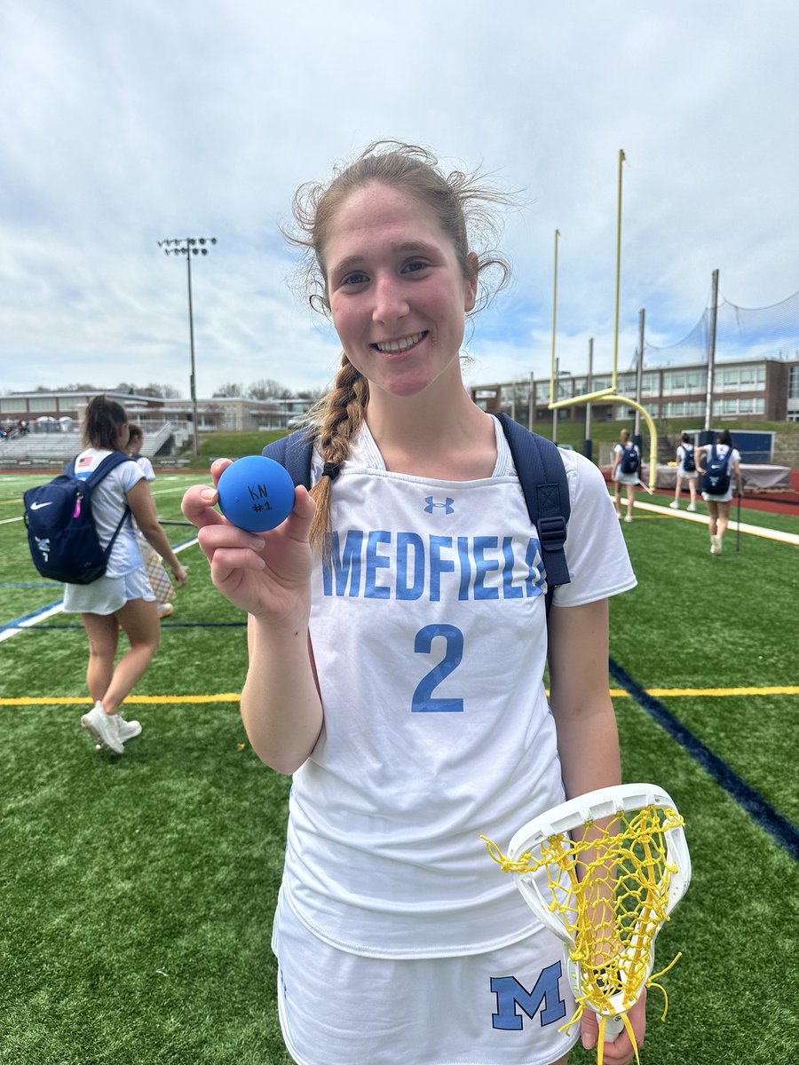 Today’s game ball goes to Fr. Paige Henebry.  Paige played smart, tough,  disciplined defense and gave everything she had for the entire game.    Way to go Paige!  @medfieldAD