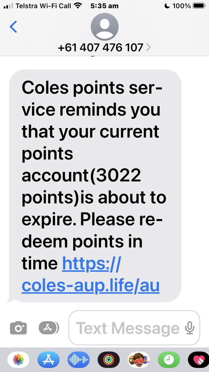 Scammer Alert 🔔 Scammer says my Coles points are about to expire, but I never shop at Coles🤣🤣🤣