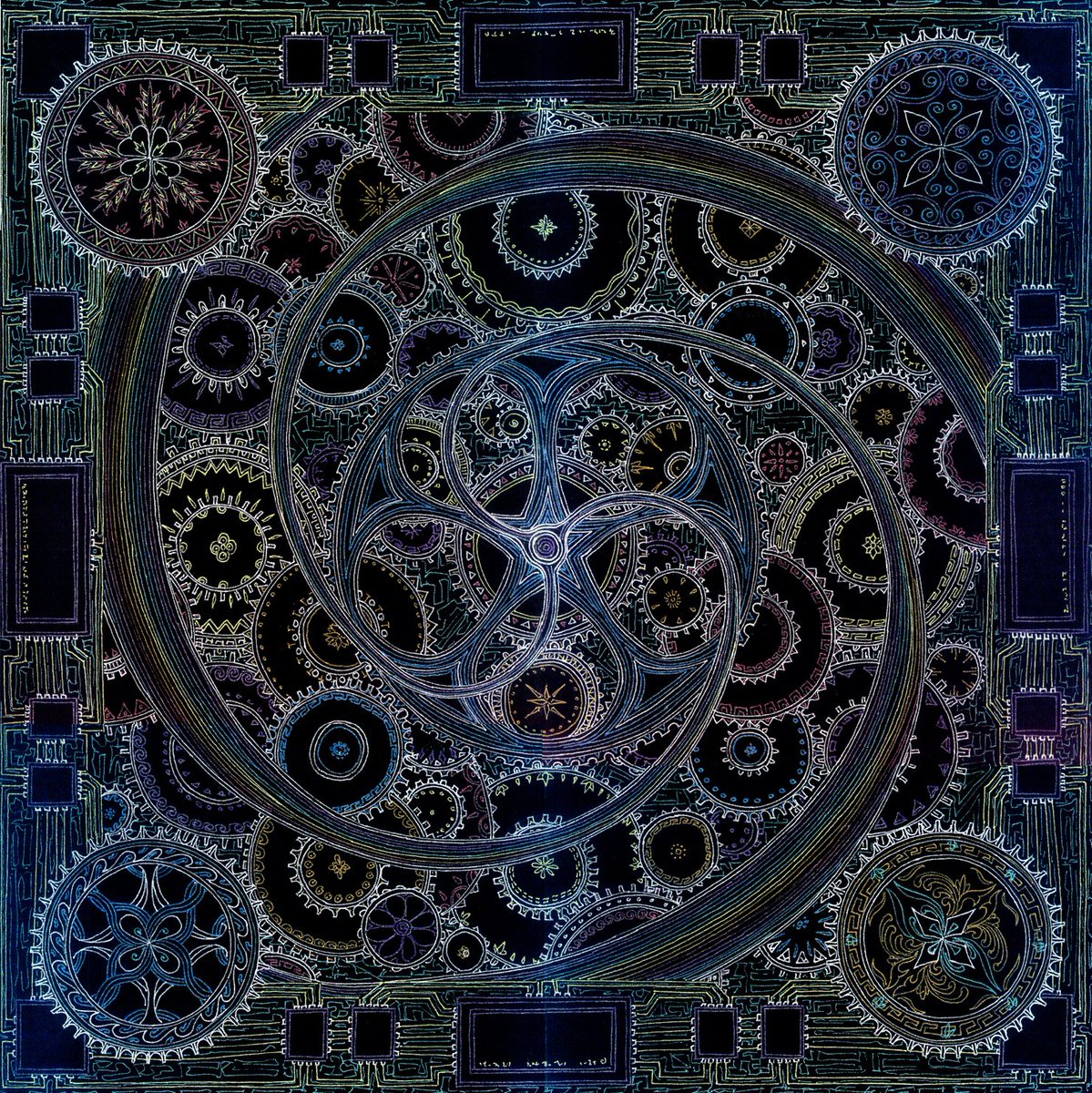 Mandala of the Chronos’ Dream Machine: Meditations on Regression

2012
Metallic Gel Pen on Illustration Board

#penandink #drawing #philippineart #sacredvision #sacredart #visionaryart #mandala #yantra #mandalaart