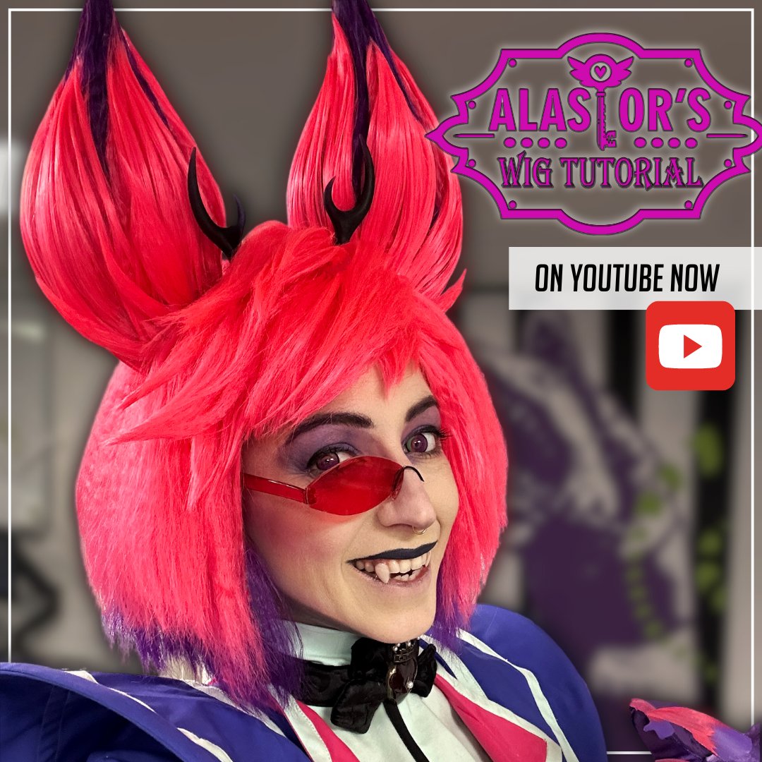 Alastor's wig tutorial is now up to go with his jacket tutorial! Check it out: youtube.com/watch?v=iECB7D… The cost for the materials for this wig totaled about $45, so it's pretty reasonable. #alastorcosplay #alastorhazbinhotel #hazbinhotel #hazbinhotelcosplay #wigstyling