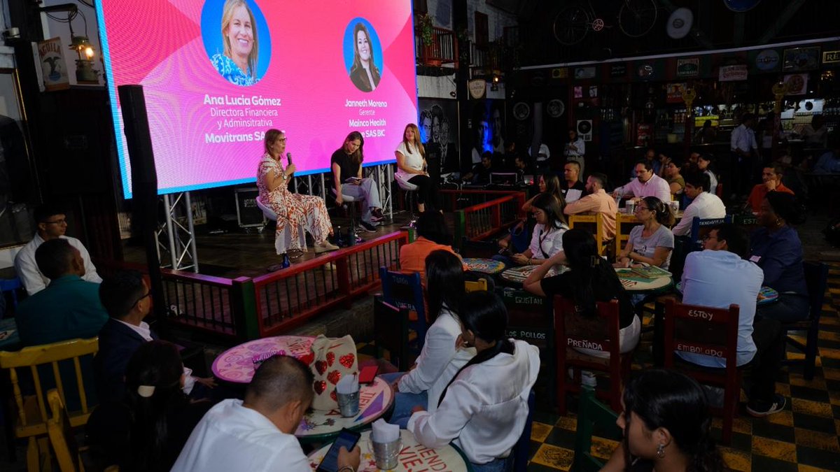 lfpperez's tweet photo. 🤩 Finalmente, 130 empresarios asistieron a nuestro segundo #CaliMeetUp del año. Allí hicieron conexiones de valor, se retaron y se inspiraron con las historias de Ana Lucía Gómez, dir. financiera y administrativa de @AMovitrans, y Janneth Moreno, gte. de #MaincoHealthCare. https://t.co/fAPDUk9Dxr
