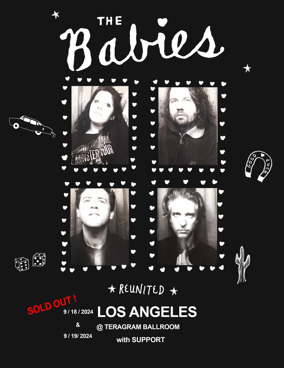 🚨 The Babies SOLD OUT day 1!🚨 Don't miss out there's still tickets for night #2 at Teragram Ballroom ‼️ Tix at the link in bio 😎 #thebabies #teragramballroom