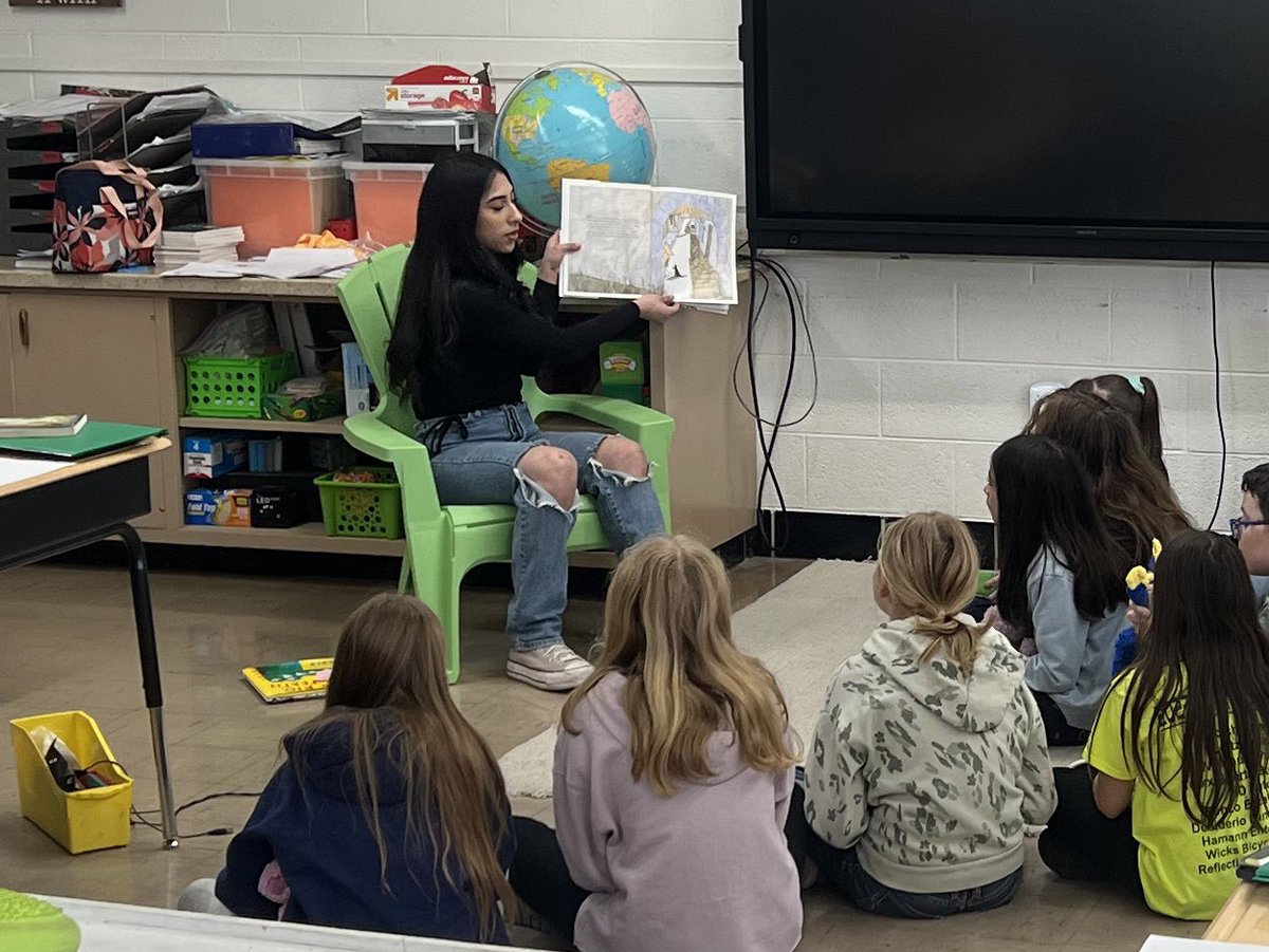 NevillsMr's tweet photo. We are helping the elementary building with their mission to read books for every letter. For “A” day today, Alejandra and Ava did a great job! #GPWay https://t.co/BVTLwUK4Ef