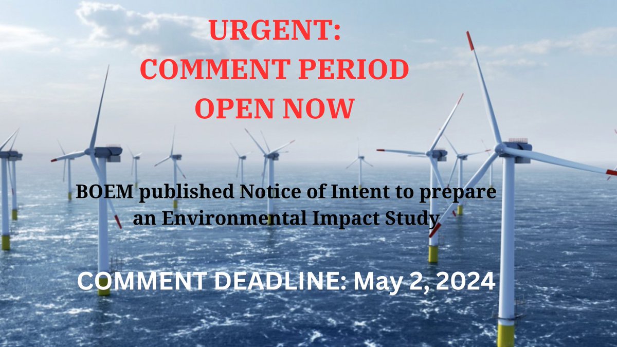Speak Out Now! If you weren't able to attend BOEM meetings or want to make additional comments re: @ATLShoresWind project, here's your chance! Protect #LBI & all #NJShore from the harmful effects of OSW on #MarineLife, utility costs, property values, radar interference, local