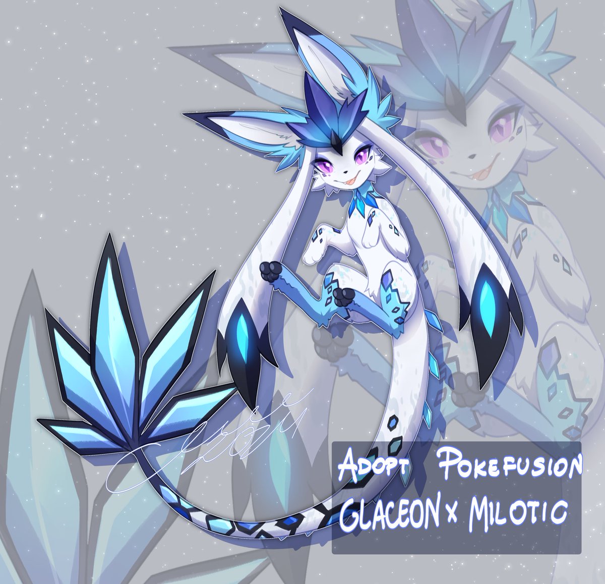 Glaceon / Milotic Pokefusion!
Details below~