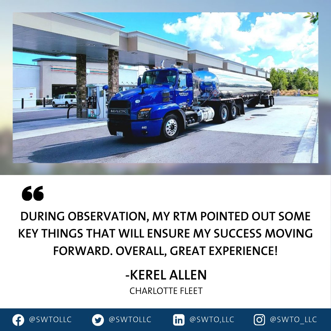 At SWTO, we are dedicated to helping our employees be successful and go the extra mile to help them in any way we can. Contact us today to learn more about working for a #truckingcompany that cares about helping you be successful: recruiting@drive4swto.com