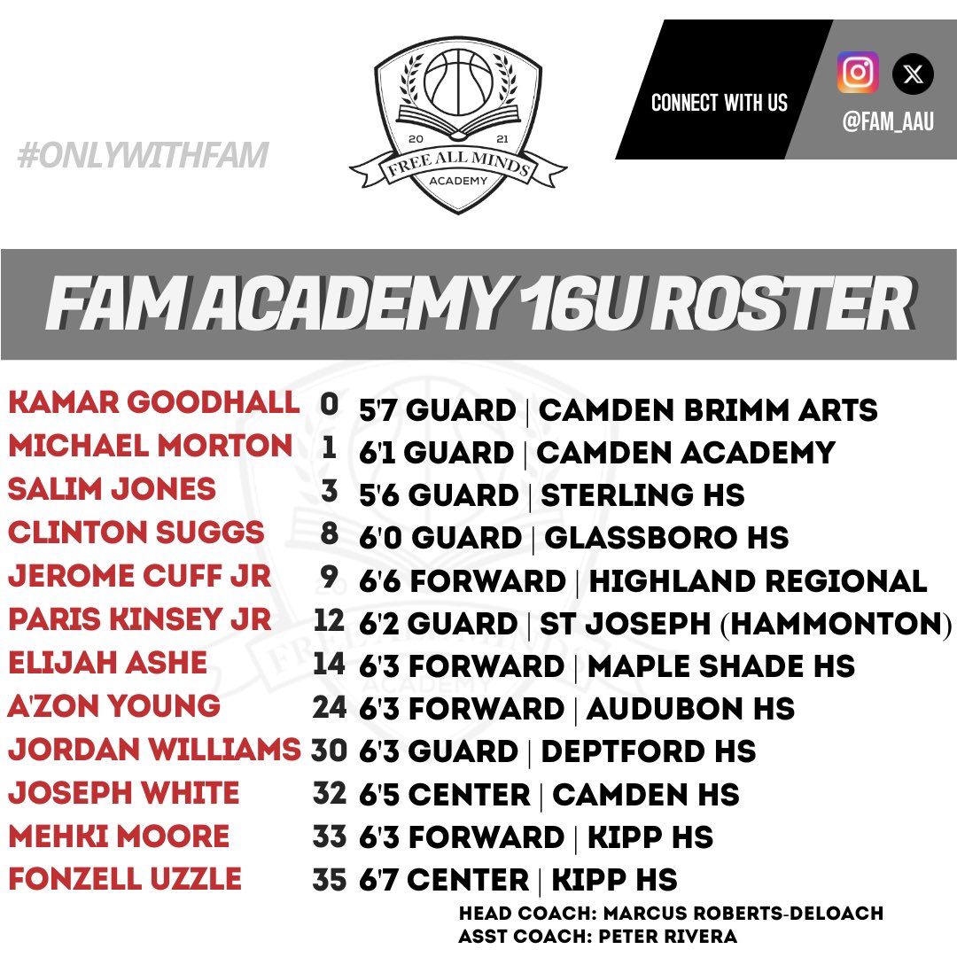 Attention college coaches! 🚨

16u &amp; 17u rosters and upcoming tournament schedule below! 🗓️ ⬇️

DMs are open for any questions about our guys. Hope to see you all at Pitt Jam Fest this weekend, or in the future! 📈