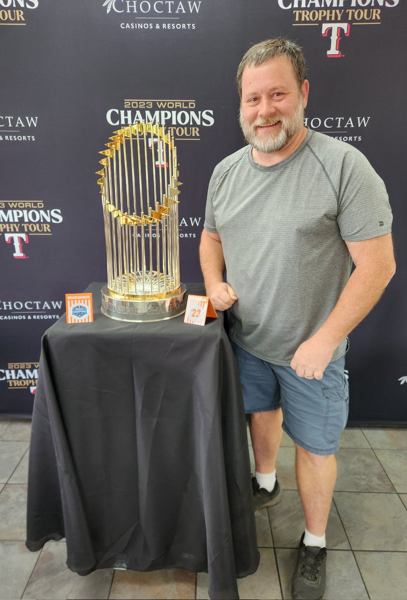 Close up with the trophy which serendipitously was on tour at my local #whataburger today.