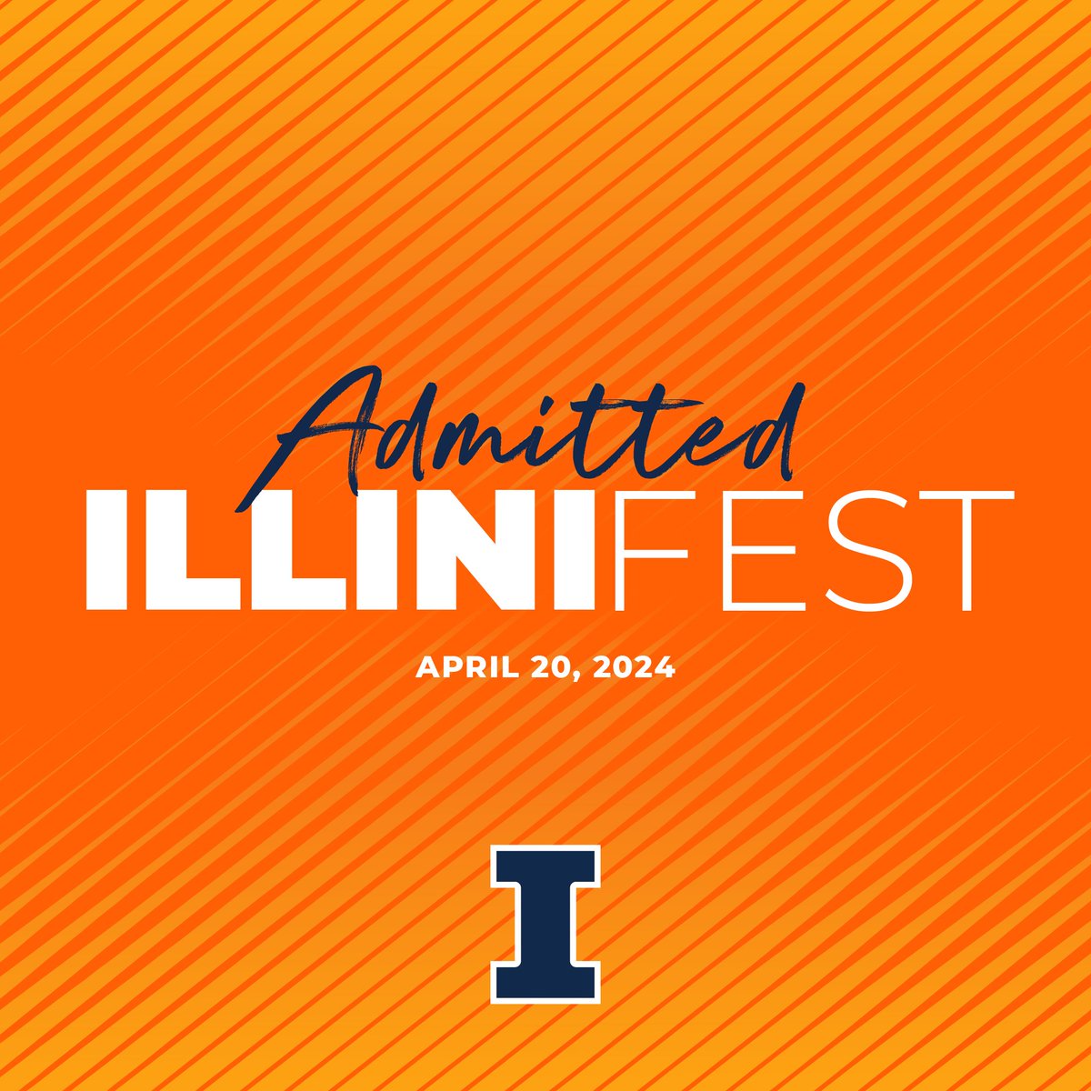 Today's the day—welcome to Admitted IlliniFest! 🎉 Enjoy your day on campus, and we hope you choose the 🔶 & 🔷!
