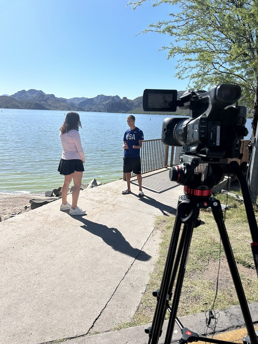 rebeccadaly31's tweet photo. Out at Saguaro Lake with triathlete @Chris00Hammer as he trains for the upcoming Paralympic Games!

Awesome story about his journey coming soon for @sportscronkite! https://t.co/TfGgKPE9Vd