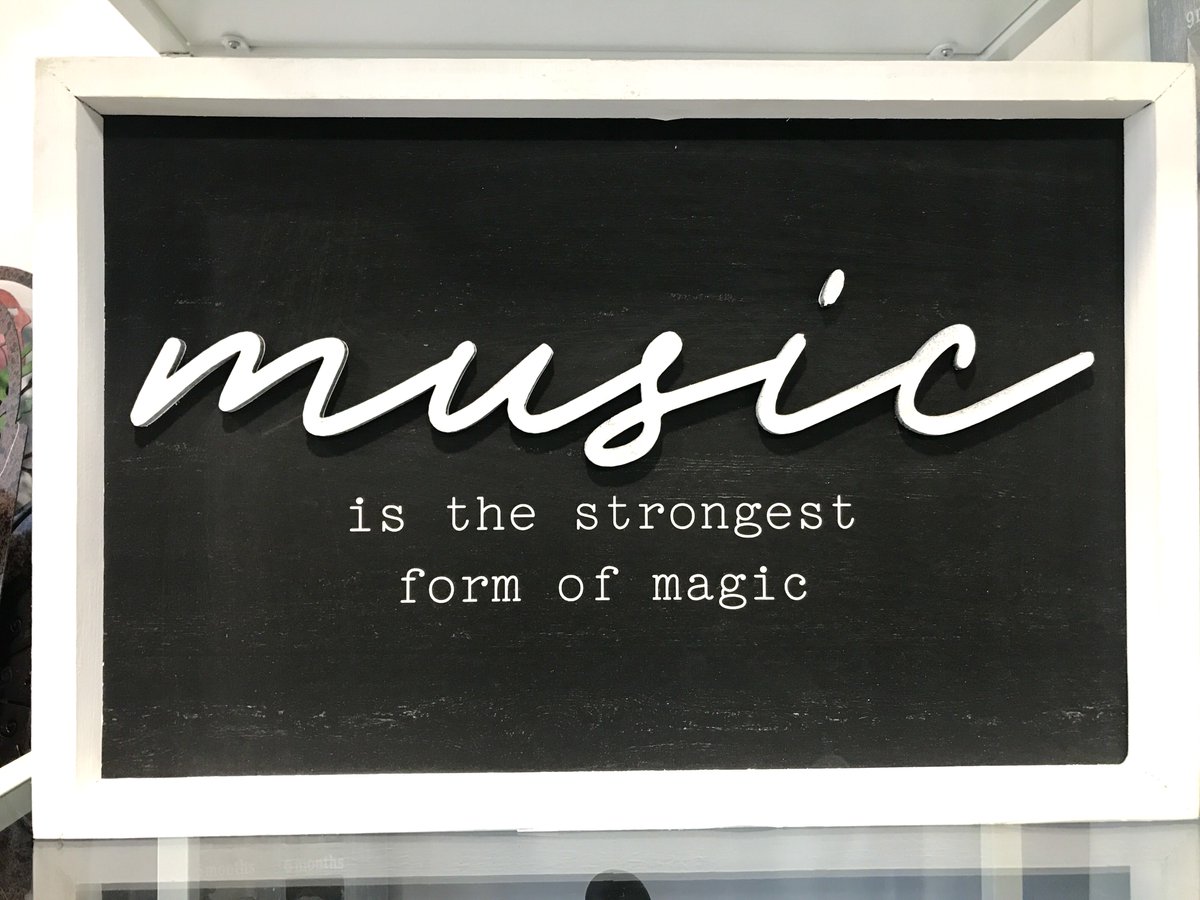 It sure is! 🎶🩷 Anyone else agrees with this phrase?  #Music is a great magical escape. Wood #sign, 10.5"x 15.5"x 1".
Open to 6pm today.
NOTE:Temp. hours: Thur, Fri, &amp; Sat,12pm-6pm.
#MusicLover #MusicQuote #PortCredit #Mississauga #ComeOnIn #AlwaysAffordable #ShopLocal #SmallBiz