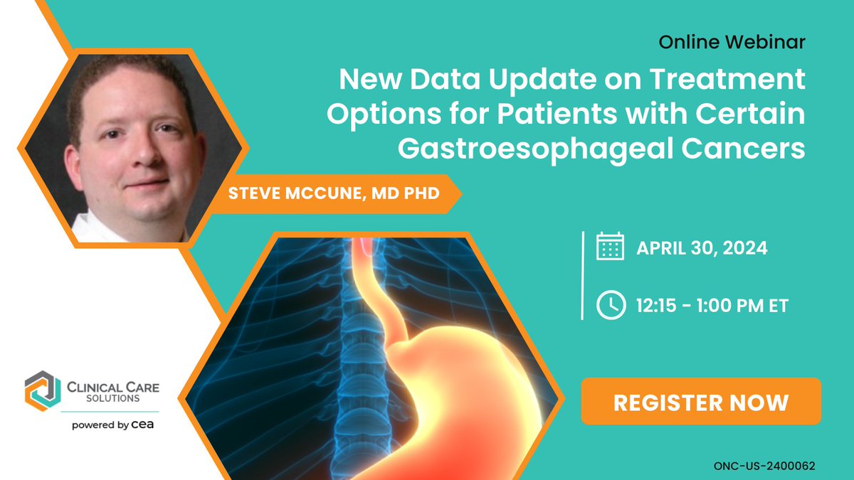 Join Dr. Steve McCune as he reviews extended clinical trial data for an I-O-based regimen used in patients used across certain metastatic gastroesophageal cancers. Register Now! bit.ly/3UpIx6A #Oncology