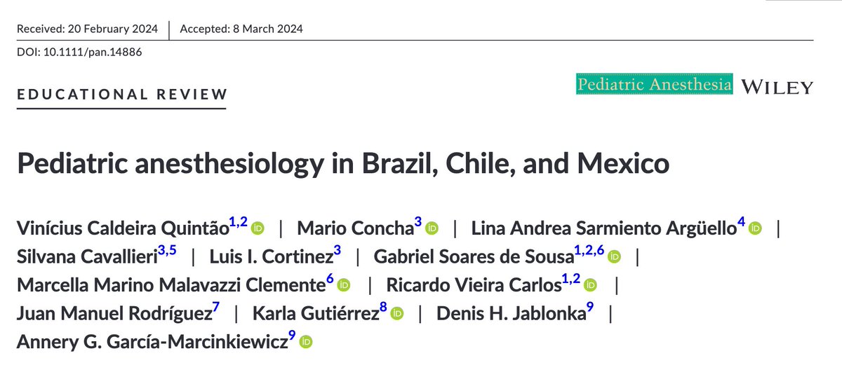 Understanding #PedsAnes in #LMIC is crucial for directing investments, resources, and educational initiatives. In a collaborative effort, researchers from Brazil, Chile, and Mexico teamed up with colleagues from @CHOP_GenAnesth @AnneryGarciaMa1 and Denis Jablonka to shed light on