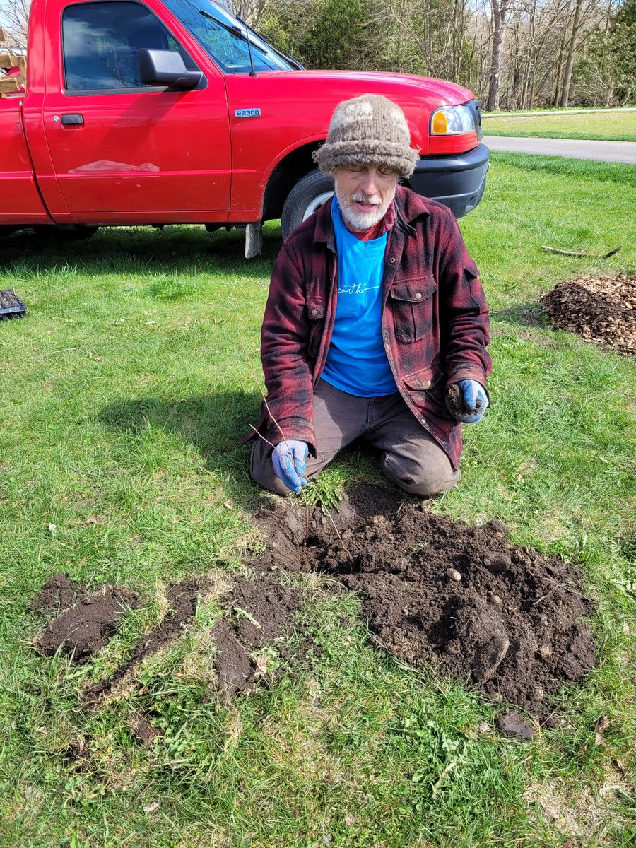 Planting with Moritz at Silvercreek Park and RWDI and RJ Burnside. Many hands make light work.