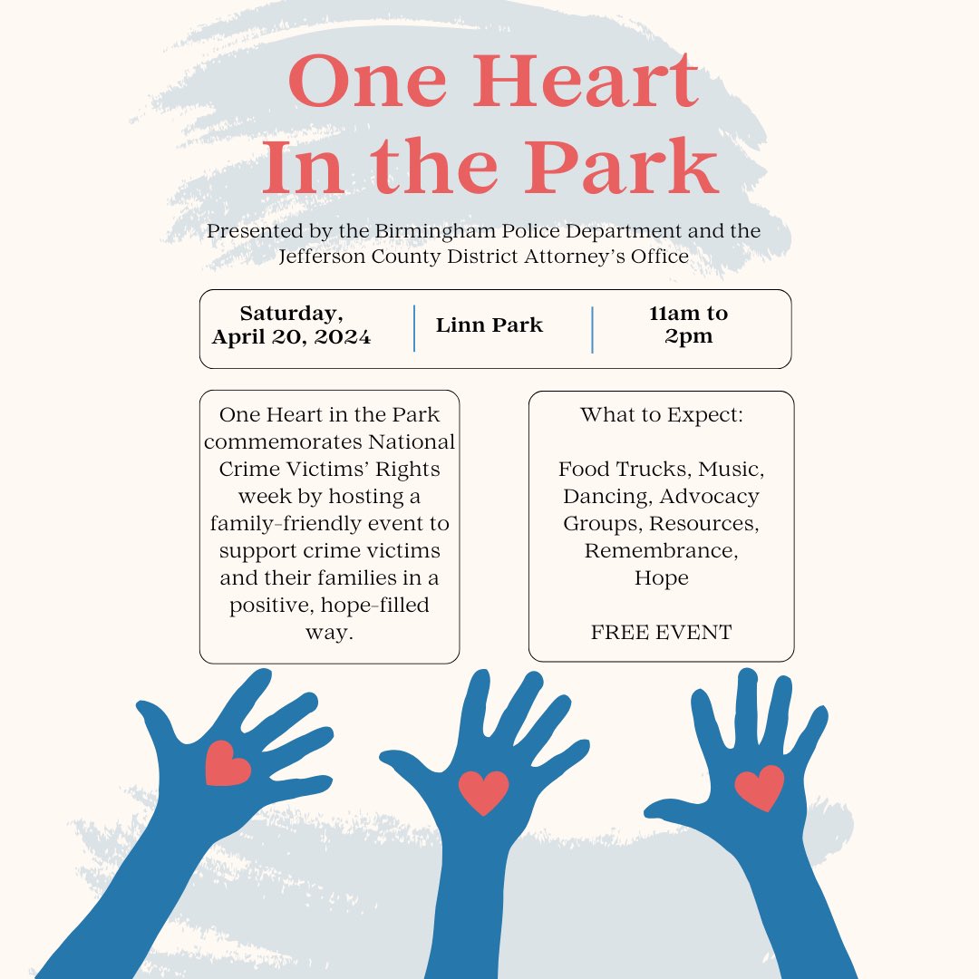 See you at Lynn Park tomorrow in recognition of National Crime Victims Rights week.