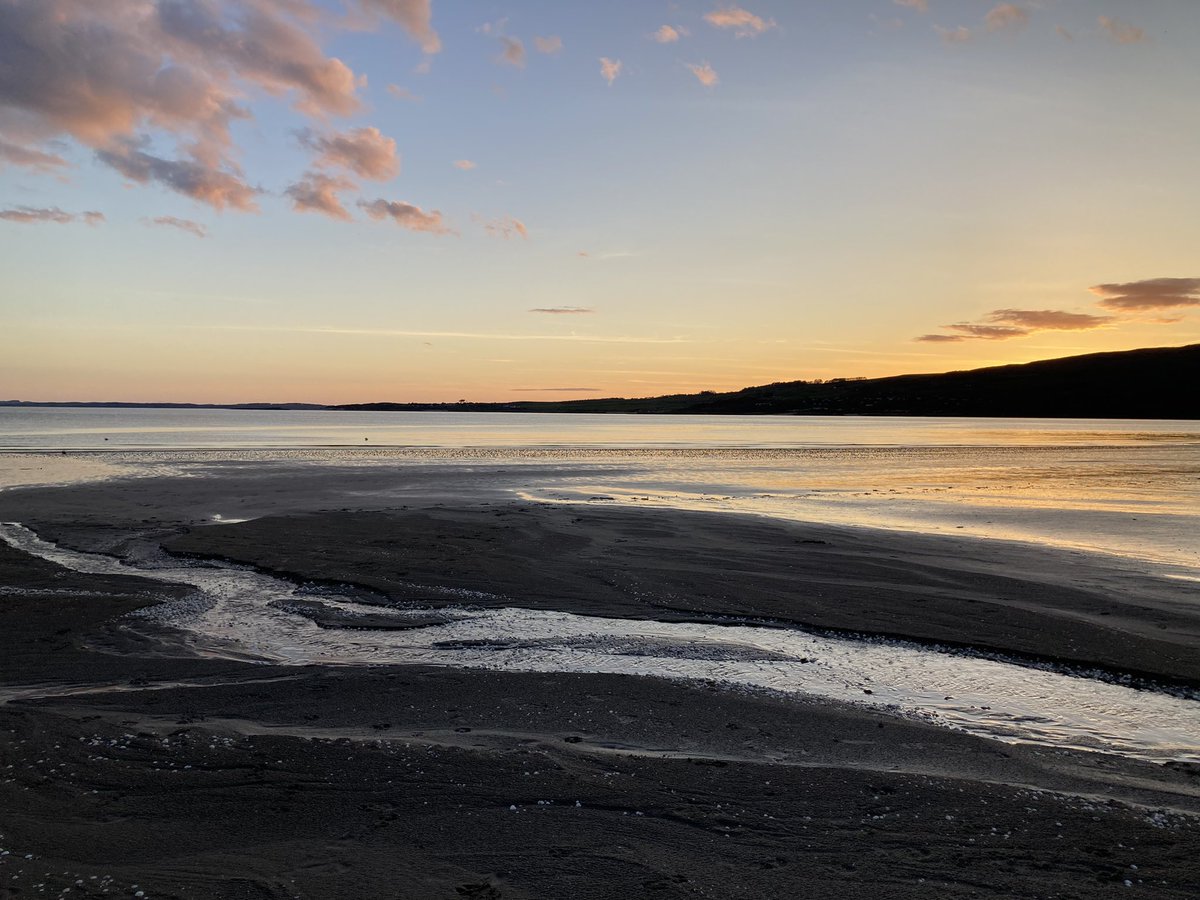 Sandgreen after sunset. Incoming tide.