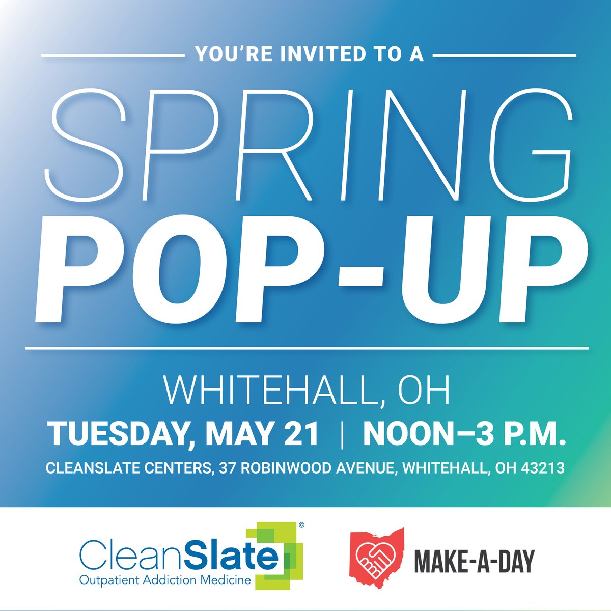 We're excited to announce the CleanSlate Spring Pop-Up at our Whitehall center bit.ly/49z6oFi! Come check out the food trucks bringing free lunch for the community, along with Narcan, mobile phones, and much more! All are welcome #recoverycommunity #addictiontreatment