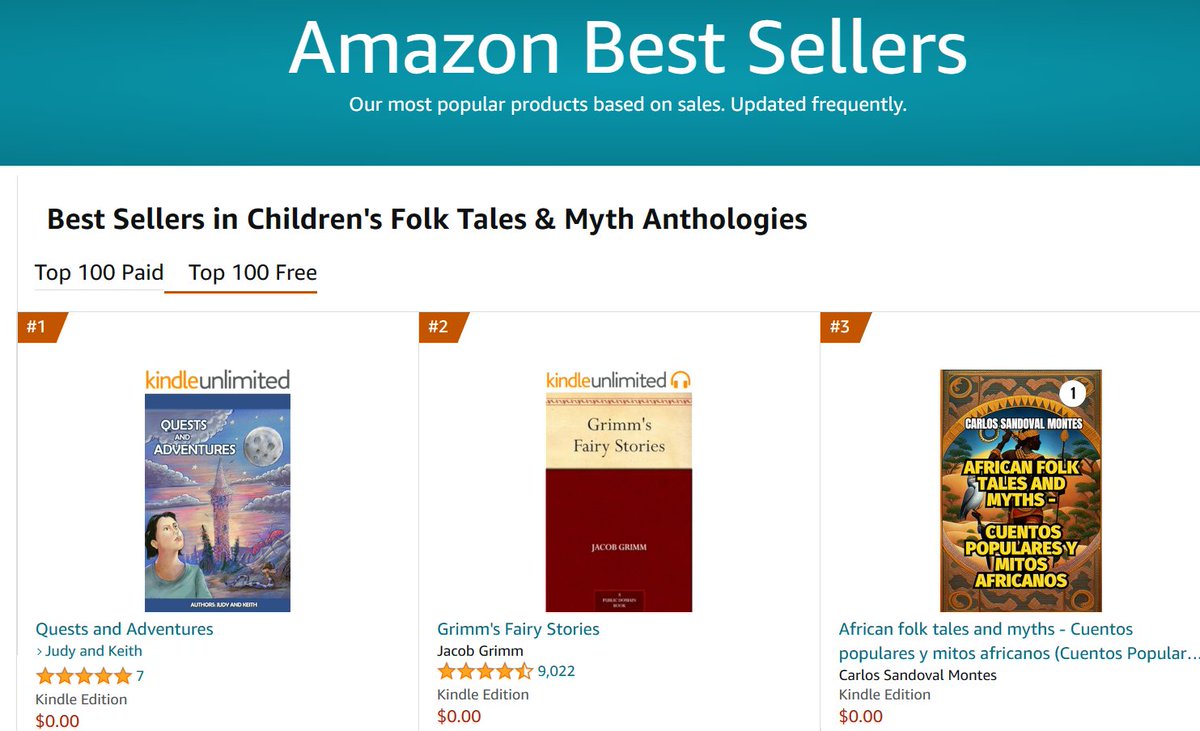 Wow!
Quests and Adventures is number one on Amazon's best seller list for Children's Folk Tales & Myth Anthologies.
We had to take a screenshot...for proof!
Get your own copy today.
amazon.com/dp/B08D6XH945
#Wolfpackauthors