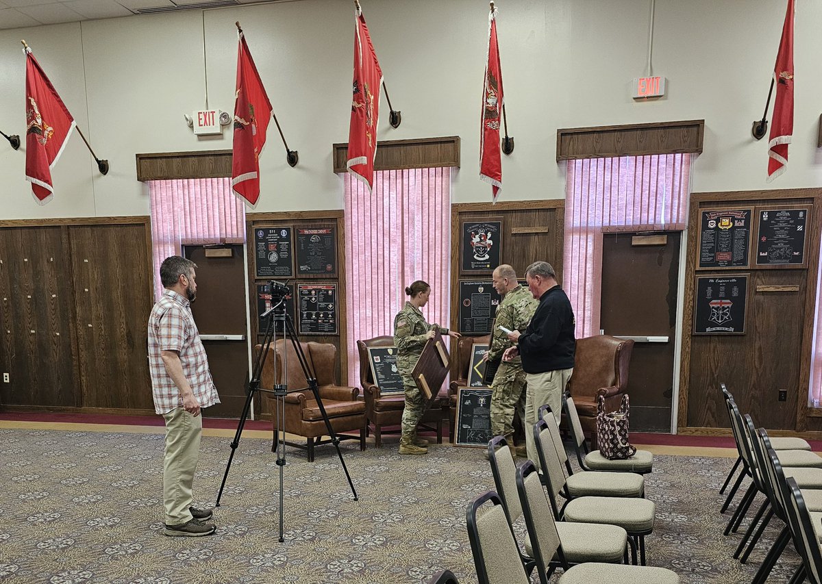 LTG (R) Robert Flowers recorded his message for the Best Sapper Competition this morning then spent a few minutes visiting the Engineer museum.