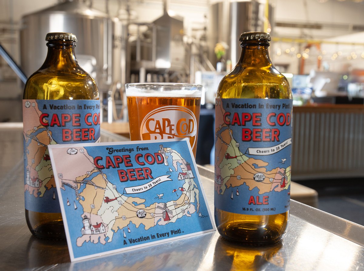 Special 20th anniversary Cape Cod Beer bottles use an old style postcard to celebrate the company's birthday. They have also made up the cards for customers to mail home greetings while visiting Cape Cod. @capecodtimes @capecodbeer