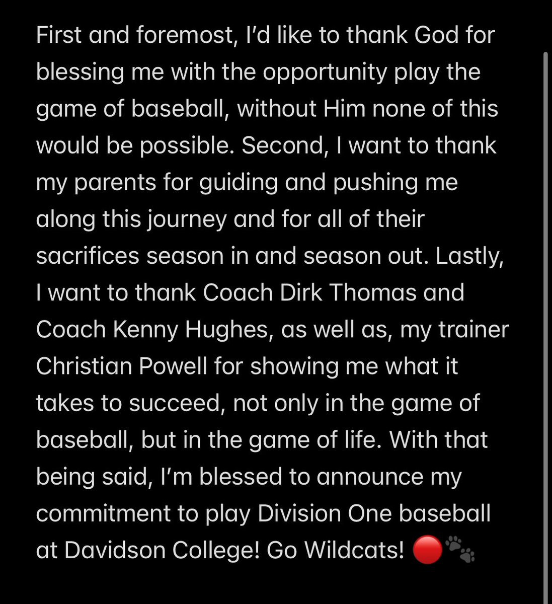 COMMITTED! ♦️⚫️ @TEAMELITENATION @TeamElitePlat @PBR_SC @wando_baseball