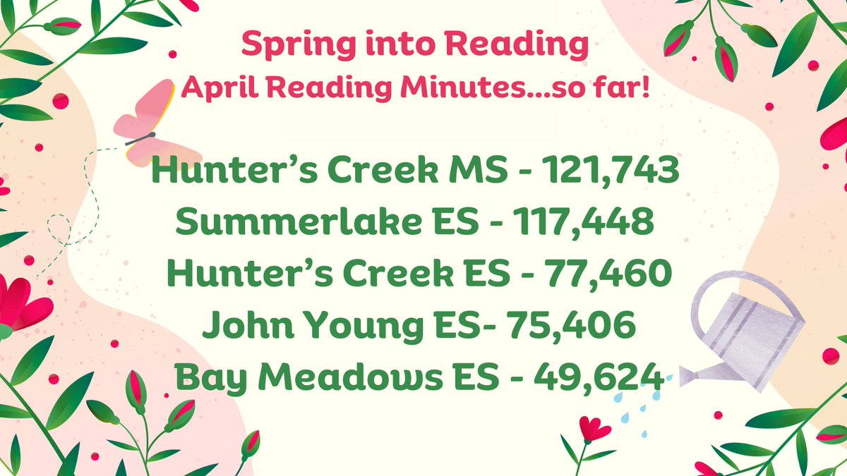 Join the Spring into Reading challenge on Beanstack! Log your reading minutes @zoobean on Launch or the mobile app! Congratulations to Bay Meadows ES, Hunter's Creek ES and @JYEagles1 @HCMS_OCPS @SummerlakeOCPS There's a lot of reading going on in these schools! #OCPSreads