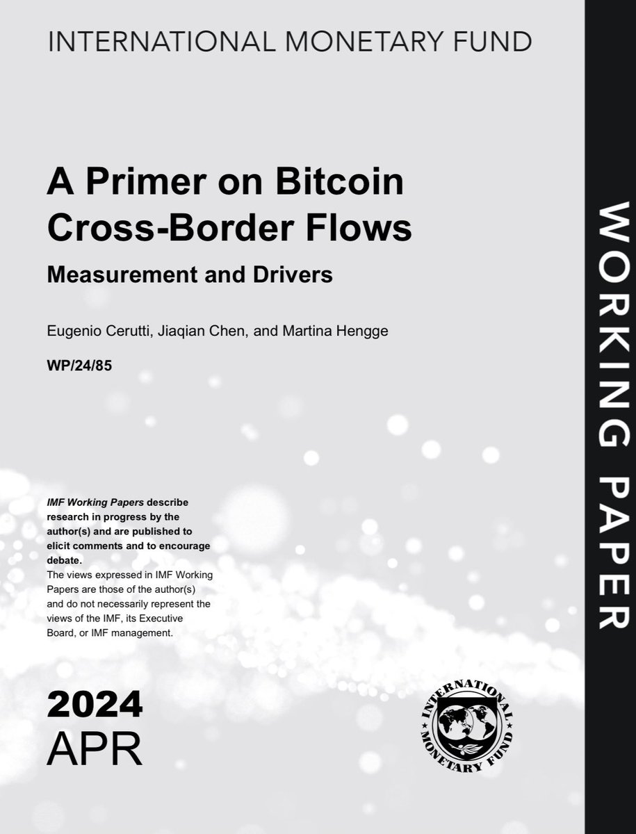 🚨 BREAKINNG: The IMF writes a paper sharing the potential of #Bitcoin for cross border payments.