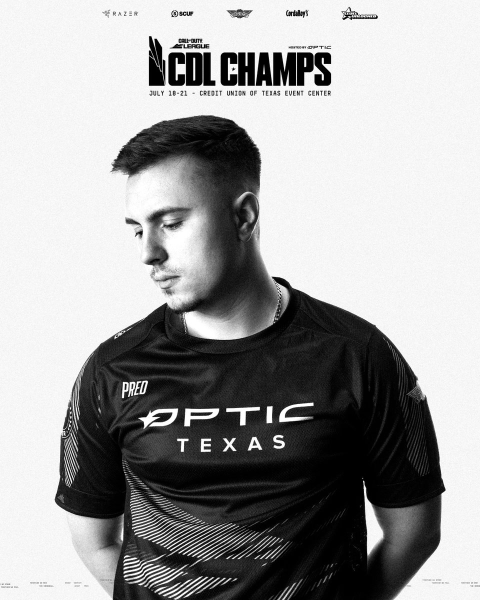 Welcome to 2024 Champs

July 18-21 // CUTX Event Center

Tickets Available NOW! OpTic.link/Champs