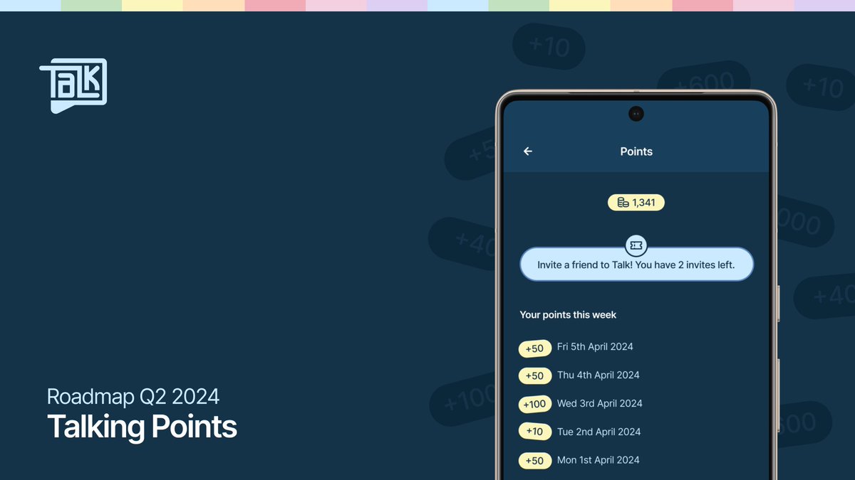 Take a look at your Talk account and see your points! You’re accruing them with every action you take on Talk.