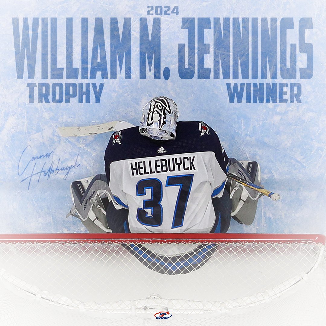 He's a brick wall, peeps 🧱 Congrats to Connor Hellebuyck on winning the 2024 William M. Jennings Trophy!