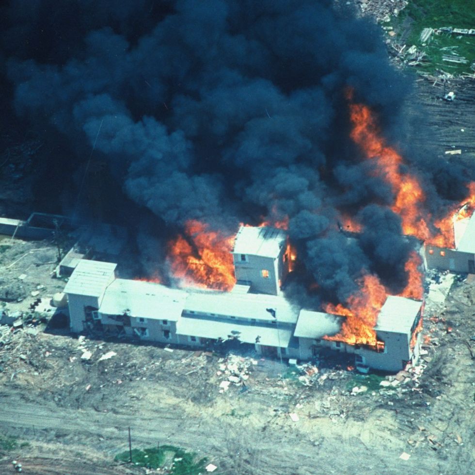 31 yr. ago today in Waco. I remember the trauma watching this. Now I wonder if anyone actually died. There is a massive farmhouse a mile from the location. Were they relocated there ?