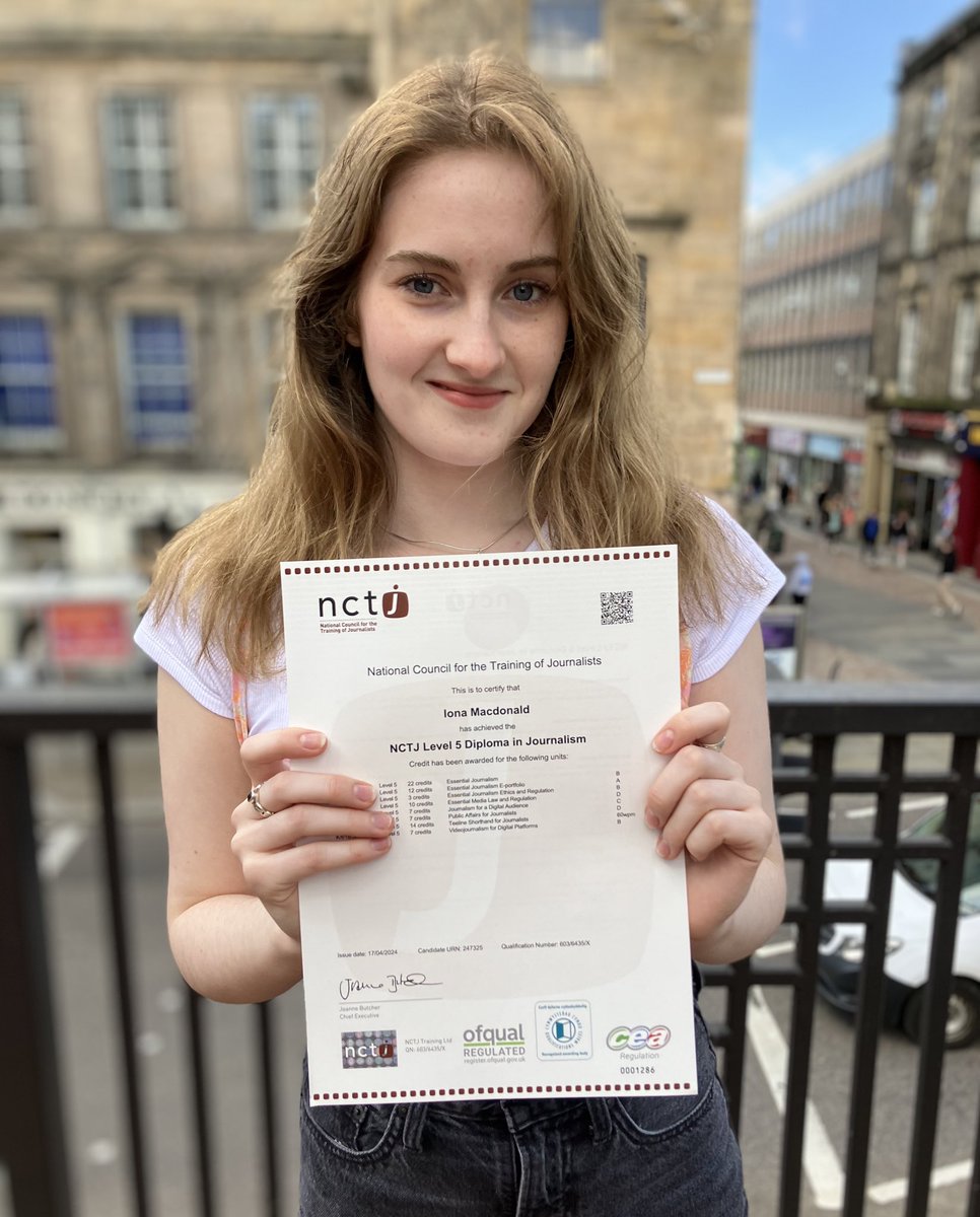 I’m so delighted to finally hold my @NCTJ_news Diploma in Journalism, which means I am now officially a qualified journalist! ✨💫🌟 Major big thanks to @BL6John for the support throughout all of this.