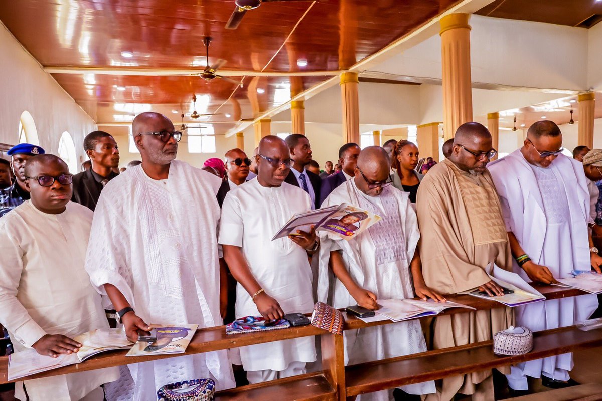 Today was an emotional day for us in Ekiti as we bid farewell to the late chairman of our party, Barrister Paul Omotosho, at a burial service held at St James’ Anglican Church, Imesi Ekiti. We appreciate the comforting words of the President, His Excellency Asiwaju Bola Ahmed