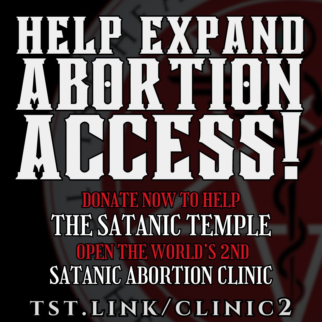 A donation to the tst.link/clinic2 fundraiser helps bring us 1 step closer to opening the world’s 2nd Satanic Abortion Clinic! Help us expand our clinic network, to provide safe & compassionate care to more patients. Donate today!