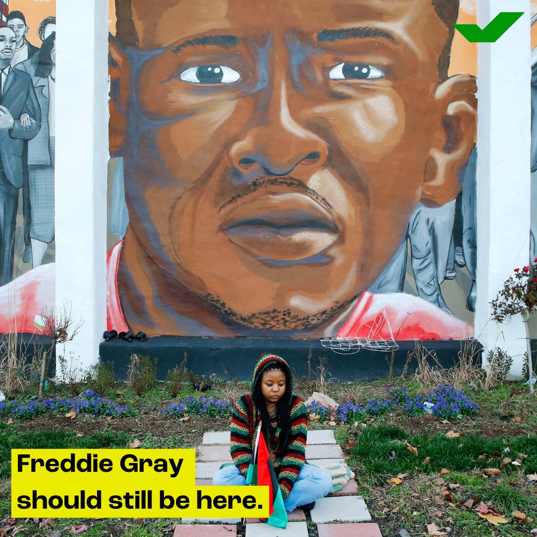#OnThisDay nine years ago, 25-year-old Freddie Gray died from injuries sustained following a brutal encounter with Baltimore police. A grand jury indicted all six officers involved in the brutal arrest — but none of the charges stuck. Freddie Gray should still be alive.
