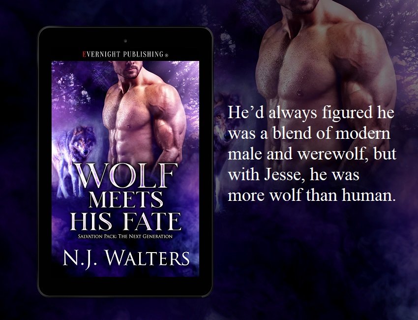 He’d always figured he was a blend of modern male and werewolf, but with Jesse, he was more wolf than human. WOLF MEETS HIS FATE, Salvation Pack: The Next Generation Book 4. Amazon: amazon.com/dp/B09Y88YHNF/ Smashwords: smashwords.com/books/view/114… @evernightpub #paranormalromance