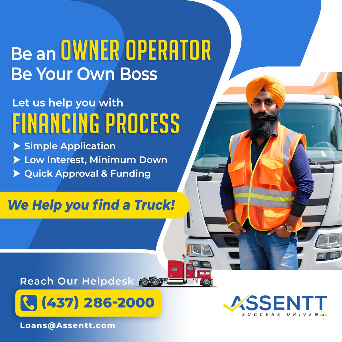 Let us help you make your dream come true with truck financing in Canada! #financialfuture #financing #mortgage #CANADA #support #accounting #Ontario #Mississauga #OwnerOperator #TruckLoan