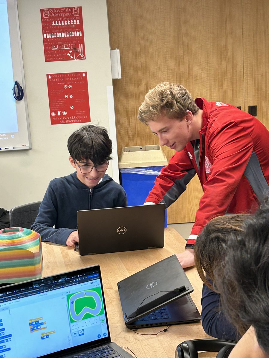 standrews1899's tweet photo. A day of creativity and collaboration! Gr. 5 students from St. Andrew School in Etobicoke joined our Gr.  12 Computer Science for a day in the Makerspace where they worked together on scratch coding and 3D printing. They created a two-player game and played in front of the group. https://t.co/zSQLoKiA3B