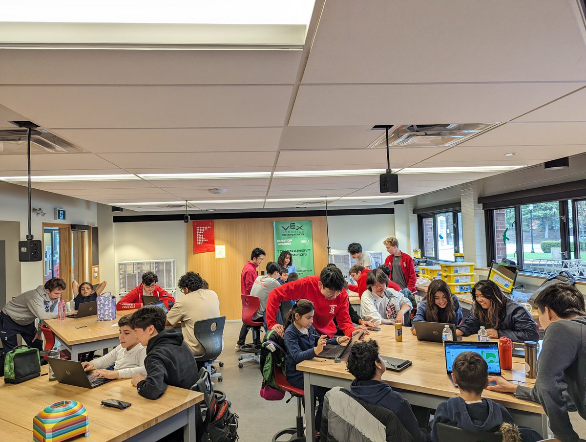 standrews1899's tweet photo. A day of creativity and collaboration! Gr. 5 students from St. Andrew School in Etobicoke joined our Gr.  12 Computer Science for a day in the Makerspace where they worked together on scratch coding and 3D printing. They created a two-player game and played in front of the group. https://t.co/zSQLoKiA3B
